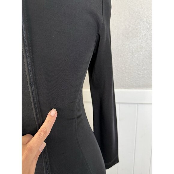 Vtg Tadashi Shoji Dress Womens Fits Sz S Black 90's Gothic Glam Square Neck Mesh - Picture 9 of 16